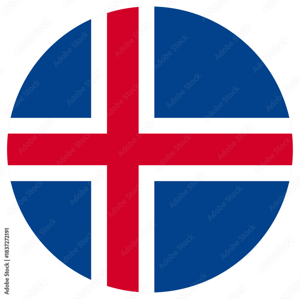 Fototapeta premium Iceland flag button icon vector illustration 