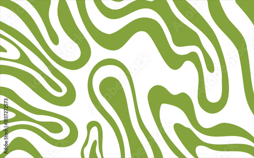 Trippy burst green lines background. Psychedelic wavy stripes wallpaper. Linear sunburst swirl. Twisted and distorted curly texture