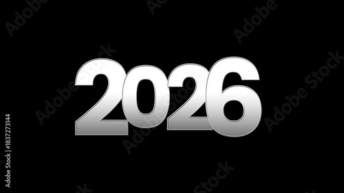 new year 2026 animation with transparent background 