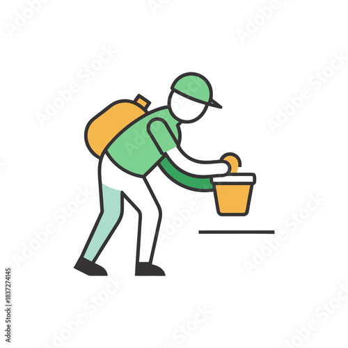 painter with paint roller