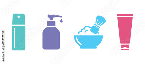 Shaving Foam vector icon collection

