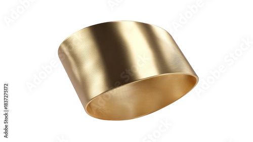 Wide gold cuff bracelet with smooth, polished surface and elegant metallic shine, reflecting light beautifully, perfect for fashion accessories, modern style, and luxury jewelry collections