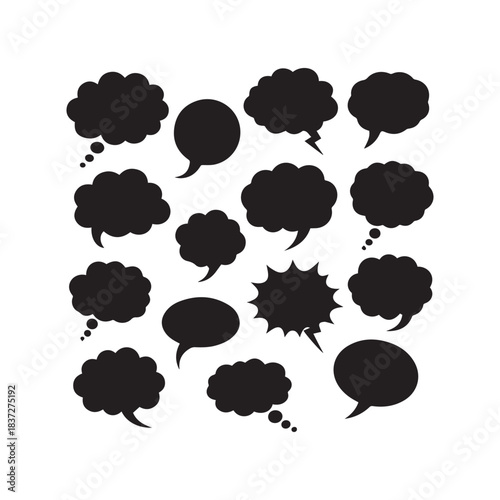 Speech Bubble Silhouettes Collection,Speech Bubbles Silhouettes,Vector Speech Bubbles Silhouettes,Chat Bubbles Silhouettes,speech bubble vector