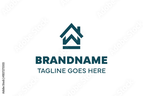 Letter W Home Modern Logo, symbolizing structure, comfort, and modern living