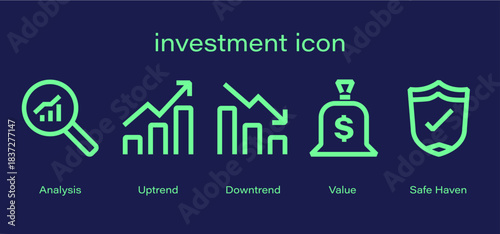 Market Investment Icon Vector Set