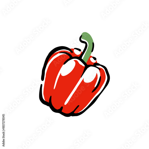 Healthy food vector illustration bell pepper in a hand drawn style. Perfect for nutrition, diet content, meal prep, and educational design.