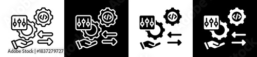 Configuration Management Icon Set In Black And White Filled Style Collection