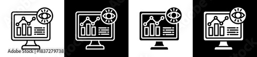 Application Monitoring Icon Set In Black And White Filled Style Collection