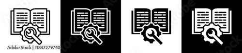 Service Catalog Icon Set In Black And White Filled Style Collection