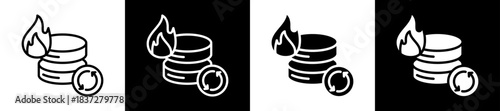 Disaster Recovery Icon Set In Black And White Filled Style Collection