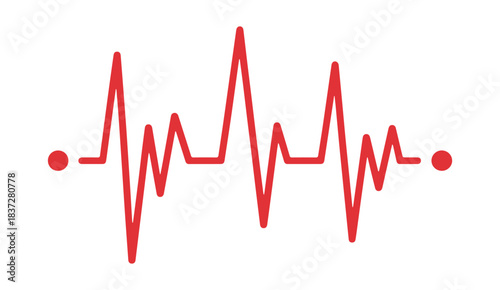 Line Heartbeat Vector. Minimal ECG Pulse Wave Illustration