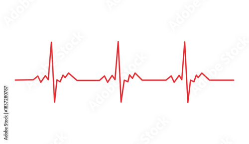Heartbeat or Pulse Line Vector Illustration