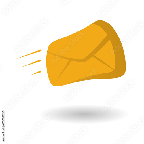 Email send message isolated on white background