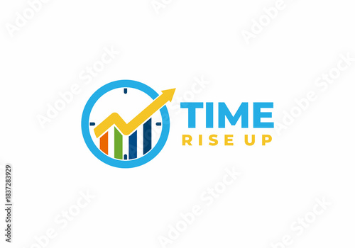 time rise up business logo icon vector