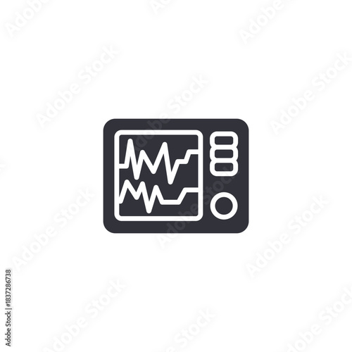 A heart monitor waveform showing vital signs, representing cardiac monitoring, emergency response, and continuous health tracking.
