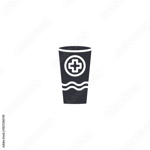 A pill bottle icon representing medication, prescription drugs, pharmacy services, and regulated medical treatment.