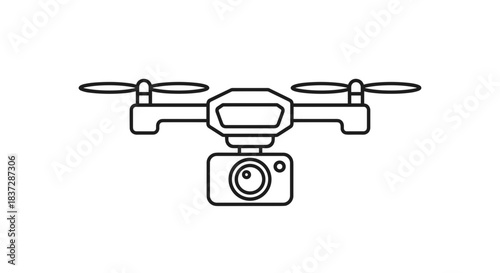 Outline icon of a drone with a camera