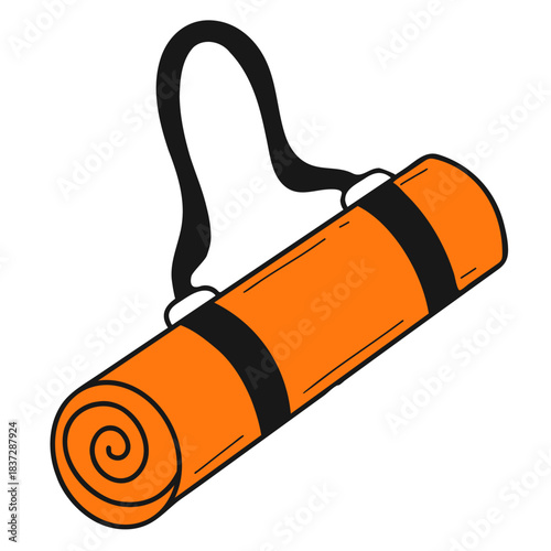 Yoga and Fitness Mat. Hand-drawn Doodle