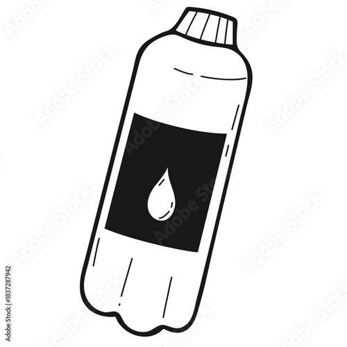 Bottle of Water. Hand-drawn Doodle