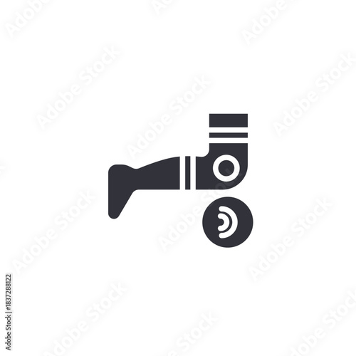 Medical prosthetic leg icon illustrating physical rehabilitation, orthopedic support, limb recovery, and mobility restoration concepts.