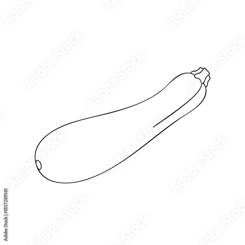 Line drawing of a single eggplant on a white background.
