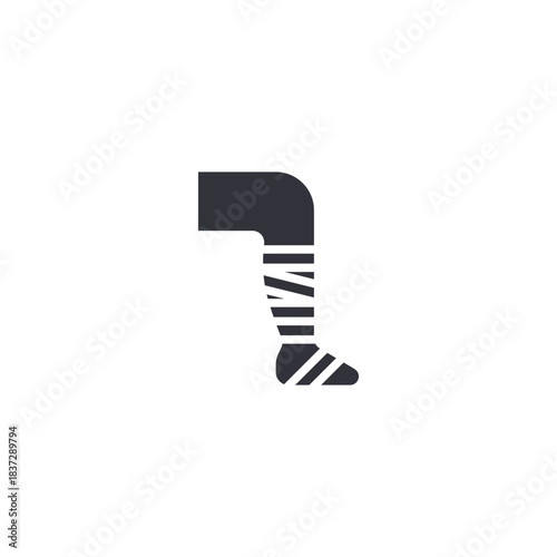 Ankle support bandage icon symbolizing injury treatment, physiotherapy care, joint stabilization, and recovery assistance.