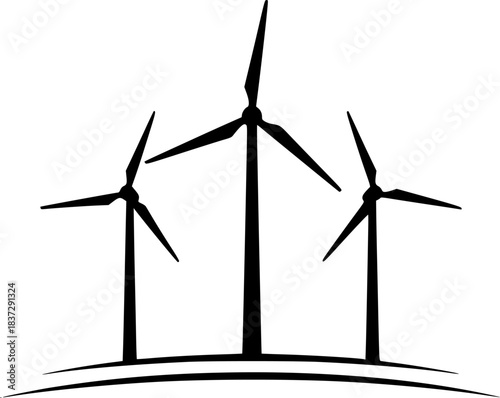 wind turbines silhouette