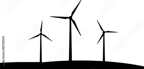 wind turbines silhouette
