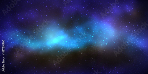Sky galaxy cloud nebula stars dark night universe milky way cosmos vector illustration.