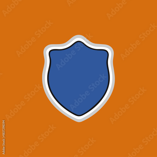 Free Download Blue Shield Emblem icon logo flat vector design - GFXLoad