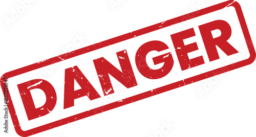 Red Danger Stamp Isolated on White Background: A Bold Warning Graphic for Safety, Risk, and Alert Concepts in Business and Industry Materials