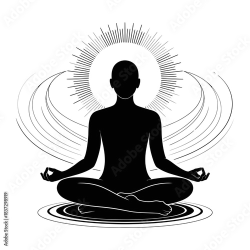 silhouette of yoga woman