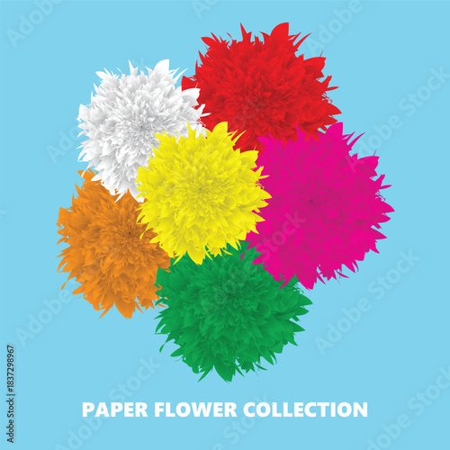 Paper Flowers Decorative Craft Illustration