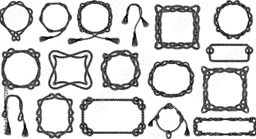 Christmas Vector Icon Set, Background, Black, Isolated. 