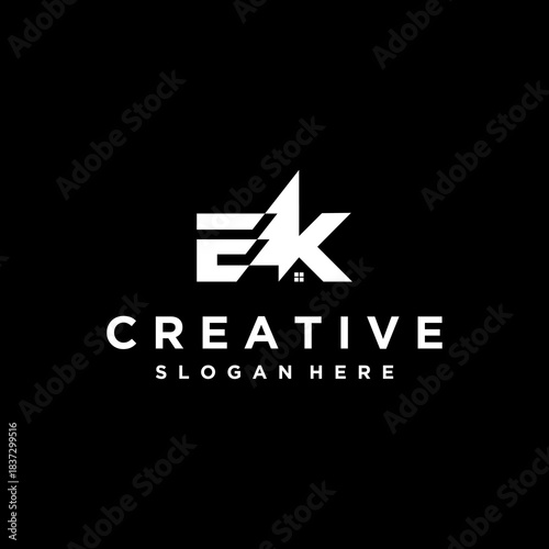 Creative EK Monogram Logo Design
