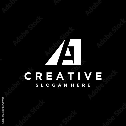 Modern abstract geometric letter A or 1 logo design for creative branding and innovative business identity solutions