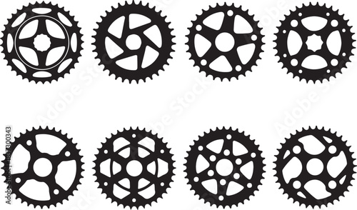 Bicycle sprocket silhouette, bike sprocket vector, chain sprocket vector icon, sprocket wheel icon, bike cogwheel symbol illustration