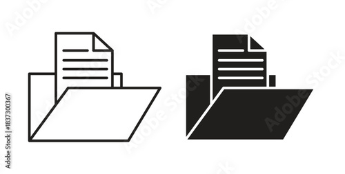 File icons in filled, thin line, outline and strokes