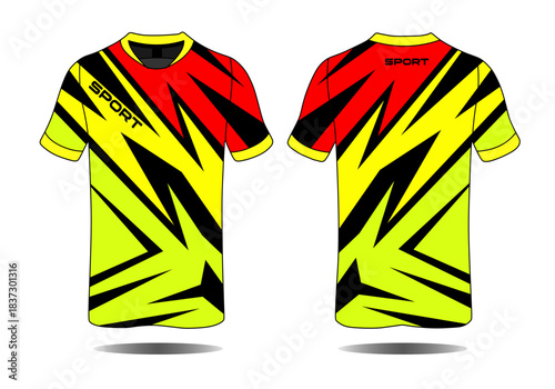 Stylish Short Sleeve Shirt with Bold Geometric Pattern in Black and Blue