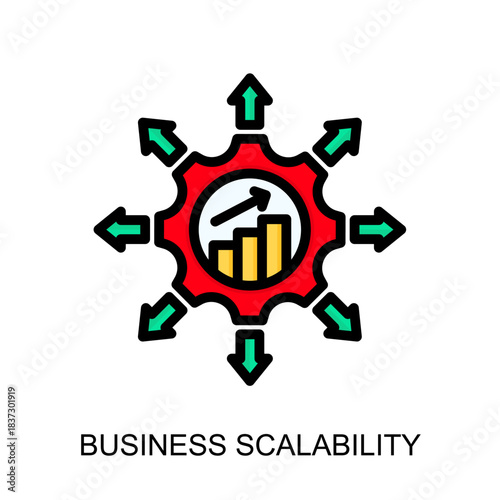 Business Scalability Color Lineal Color Icon