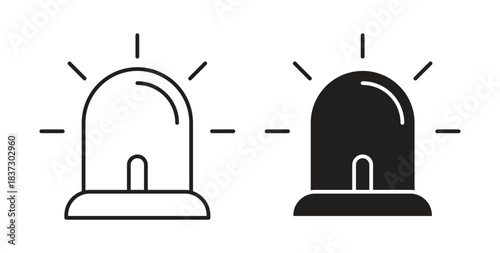 Siren icons set isolated on white background flat vector illustration.