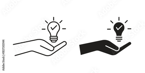 Solution icons set isolated on white background flat vector illustration.