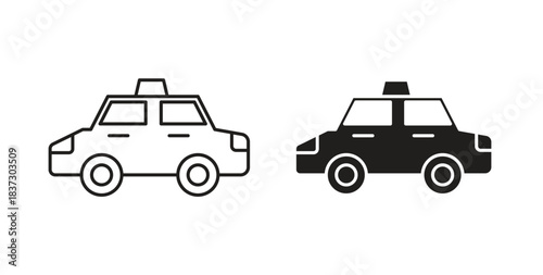 Taxi icons set isolated on white background flat vector illustration.