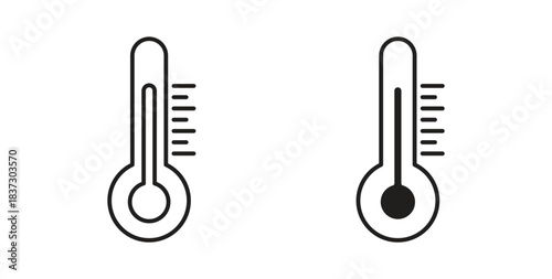 Temperature icons set isolated on white background flat vector illustration.