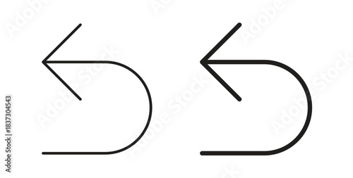 Undo icons set isolated on white background flat vector illustration.