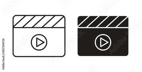 Video icons set isolated on white background flat vector illustration.