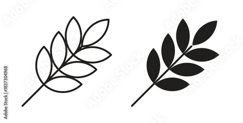 Wheat icons set isolated on white background flat vector illustration.