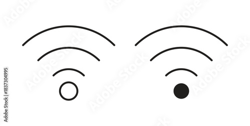 Wifi Signal icons set isolated on white background flat vector illustration.