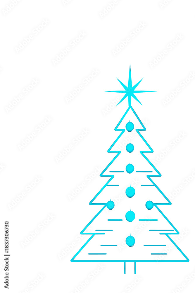 Fototapeta premium A futuristic digital Christmas tree illuminated by glowing lights against an abstract backdrop, set in a winter holiday scene with space for copy and a banner