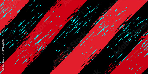 Classic and modern soccer jerseys with a grunge background. Black and red team. AC Milan. Vector illustration. eps 10